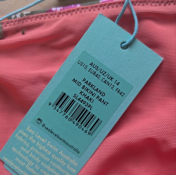 Sea Level Parkland Mid Rise Bikini Bottoms Size 10 NWT - Picture 8 of 8